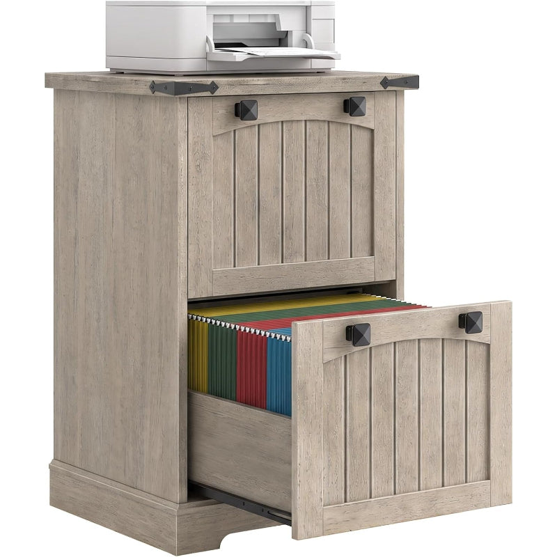 Rustic Grey 2‑Drawer Vertical File Cabinet