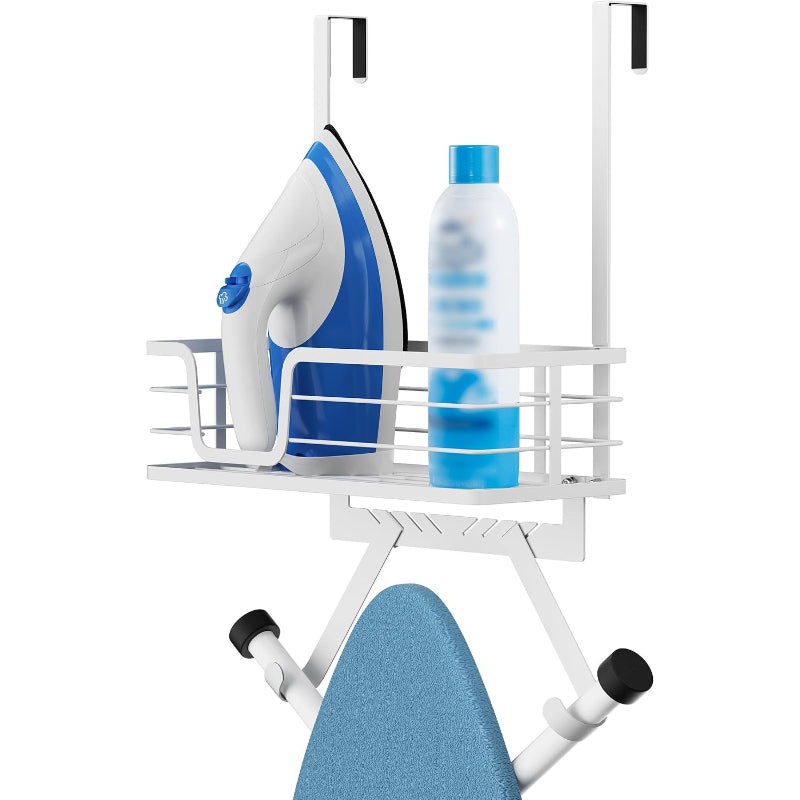 White Over‑the‑Door Ironing Board Holder