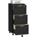 3‑Drawer Lockable Mobile Wooden File Cabinet