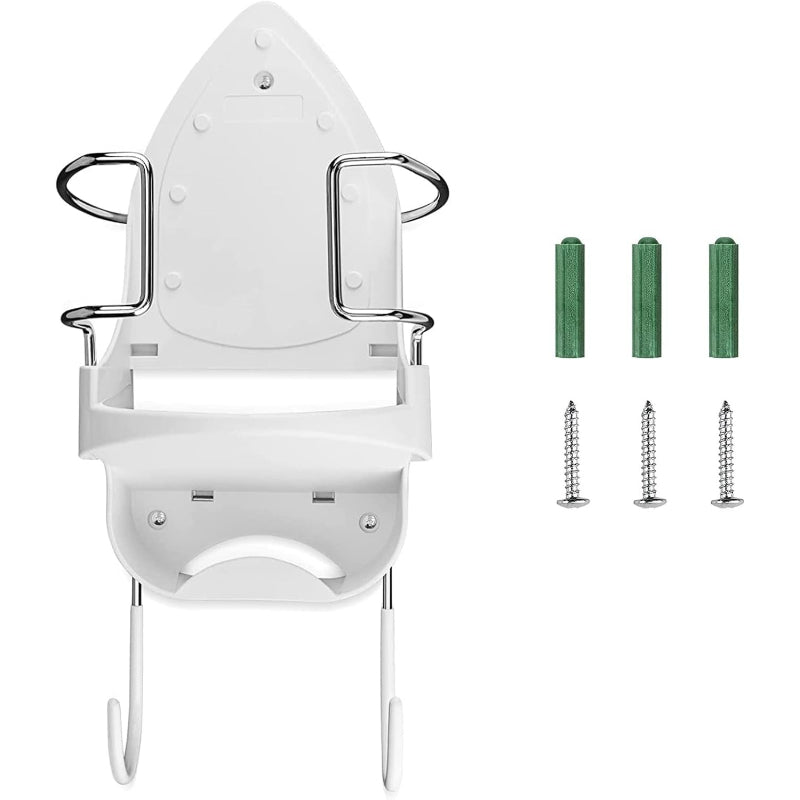 White Wall‑Mount Ironing Board Hanger