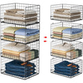 Black 4‑Tier Foldable Stackable Closet Shelves