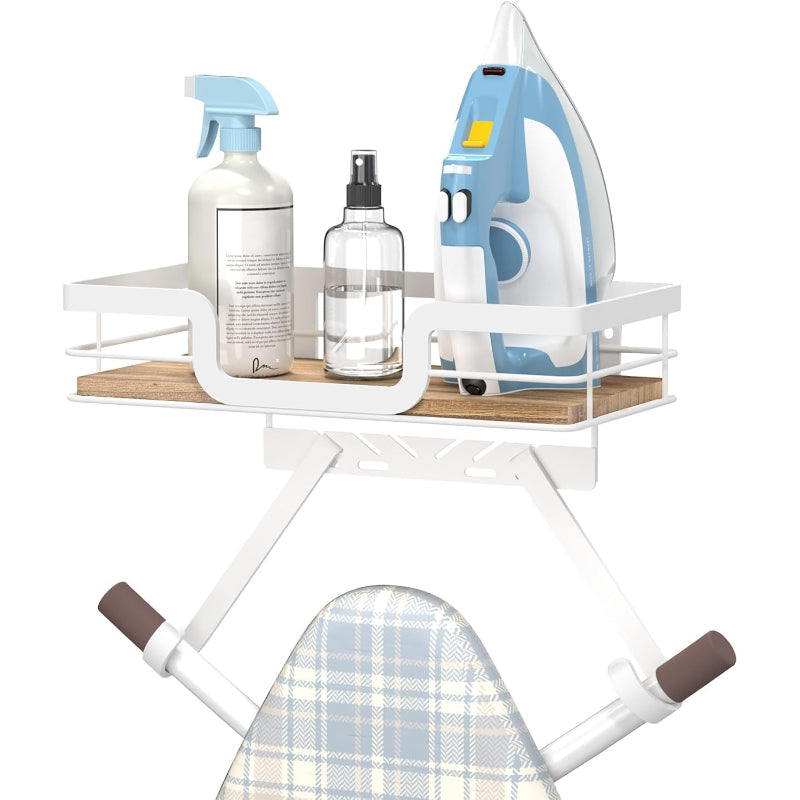 White Wall‑Mount Ironing Board Hanger