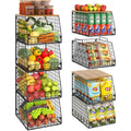 4‑Pack Stackable Pantry Wire Baskets