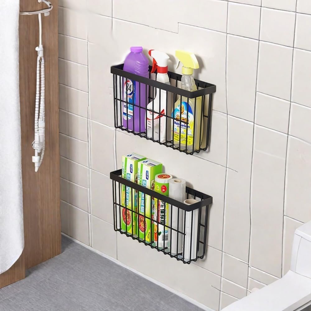 Black 3‑Pack Wall Mounted Storage Boxes