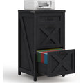 Black 3‑Drawer Farmhouse File Cabinet