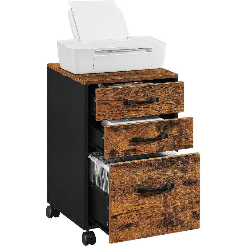 3‑Drawer Wheeled Mobile File Cabinet