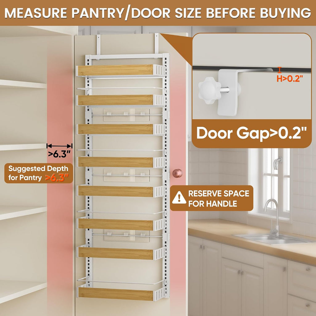 Black 8‑Tier 2‑in‑1 Over‑the‑Door Pantry Organizer