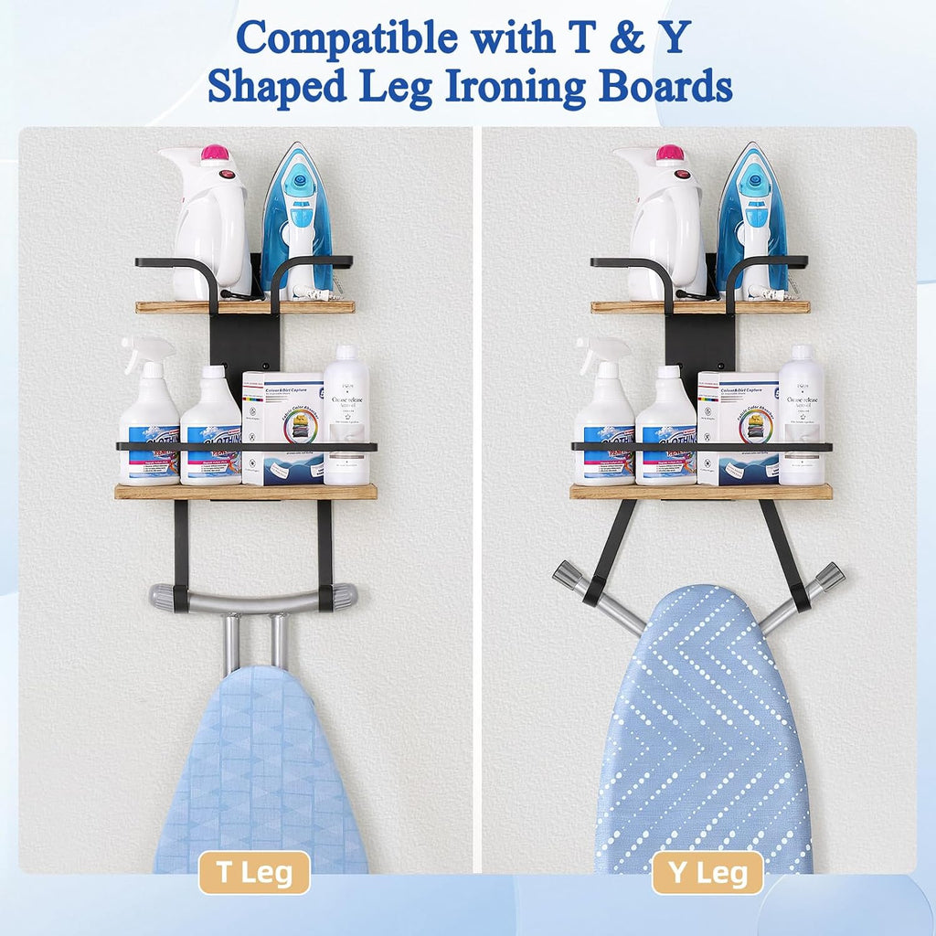 White 2‑Layer Wall‑Mount Ironing Board Hanger