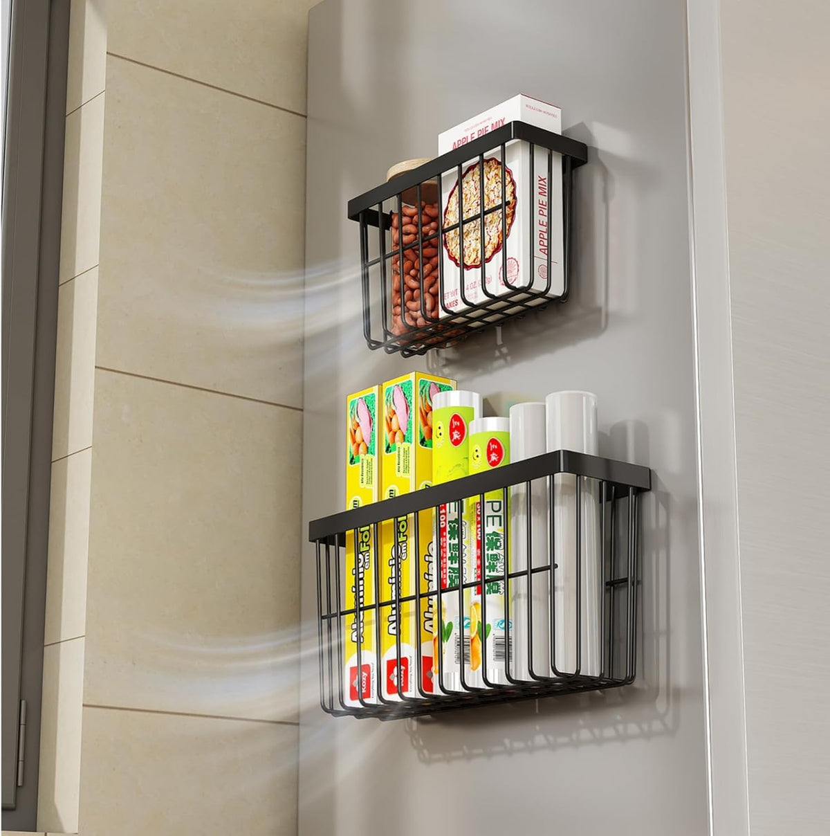 Black 3‑Pack Wall Mounted Storage Boxes