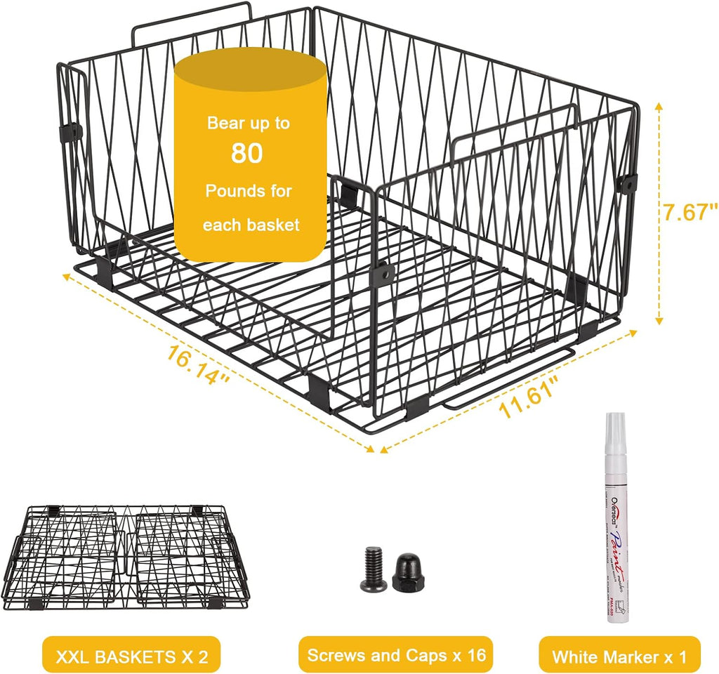 2‑Pack XXL Stackable Pantry Wire Baskets