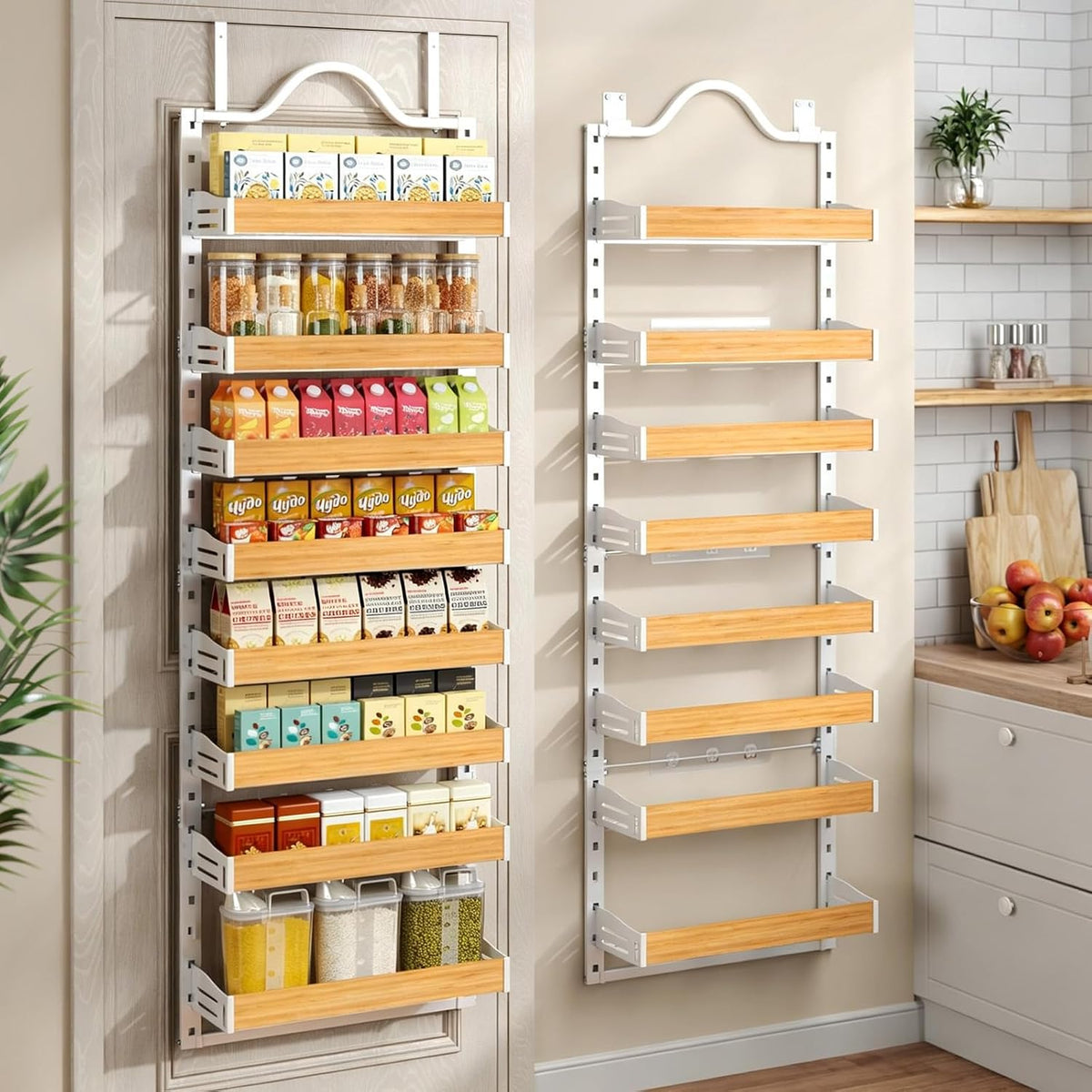 White 8‑Tier Over‑the‑Door Pantry Organizer