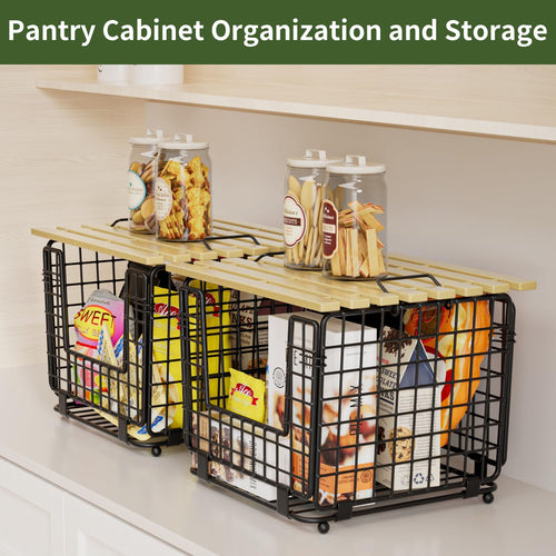 2‑Pack Stackable Pantry Storage Bins