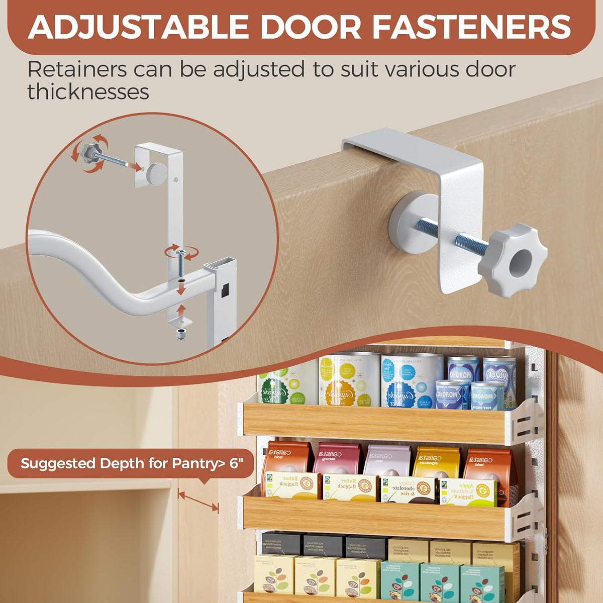 White 8‑Tier Over‑the‑Door Pantry Organizer