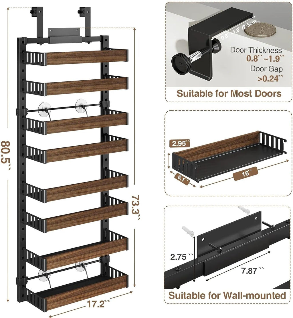 8‑Tier 2‑in‑1 Over‑the‑Door Pantry Organizer