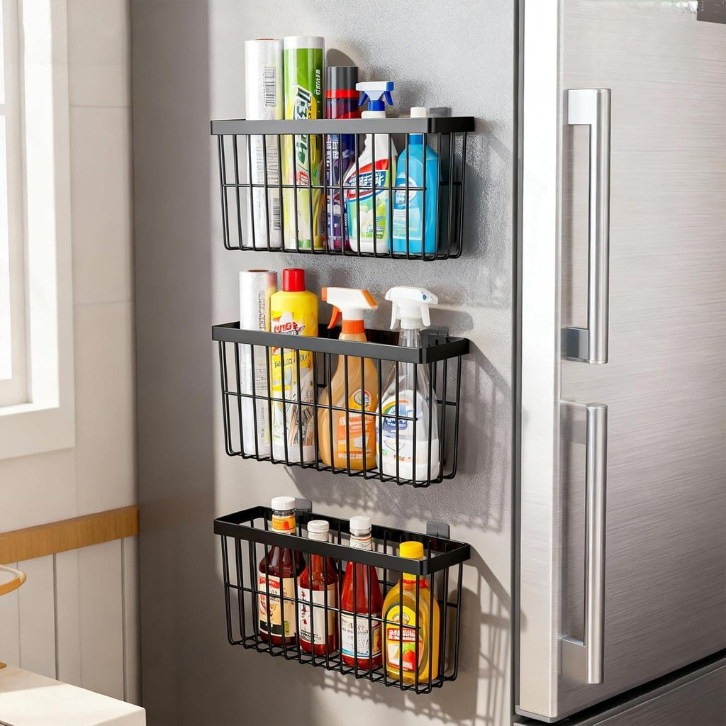 Black 3‑Pack Wall Mounted Storage Boxes