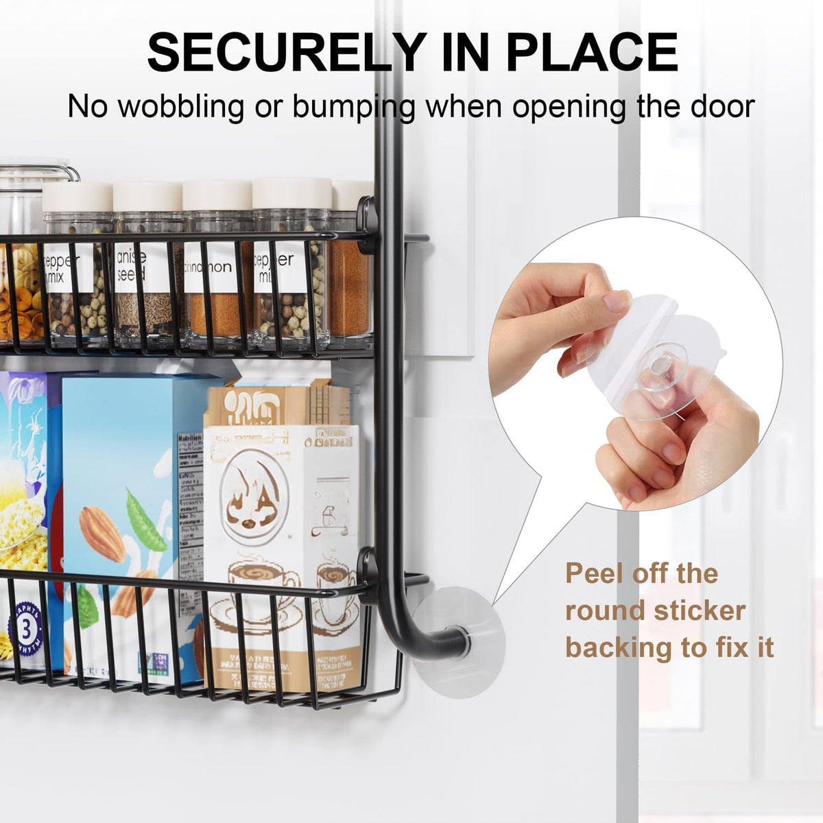 Black 6‑Tier Over‑the‑Door Pantry Organizer