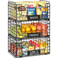 3‑Pack XXL Stackable Wire Baskets with Handles