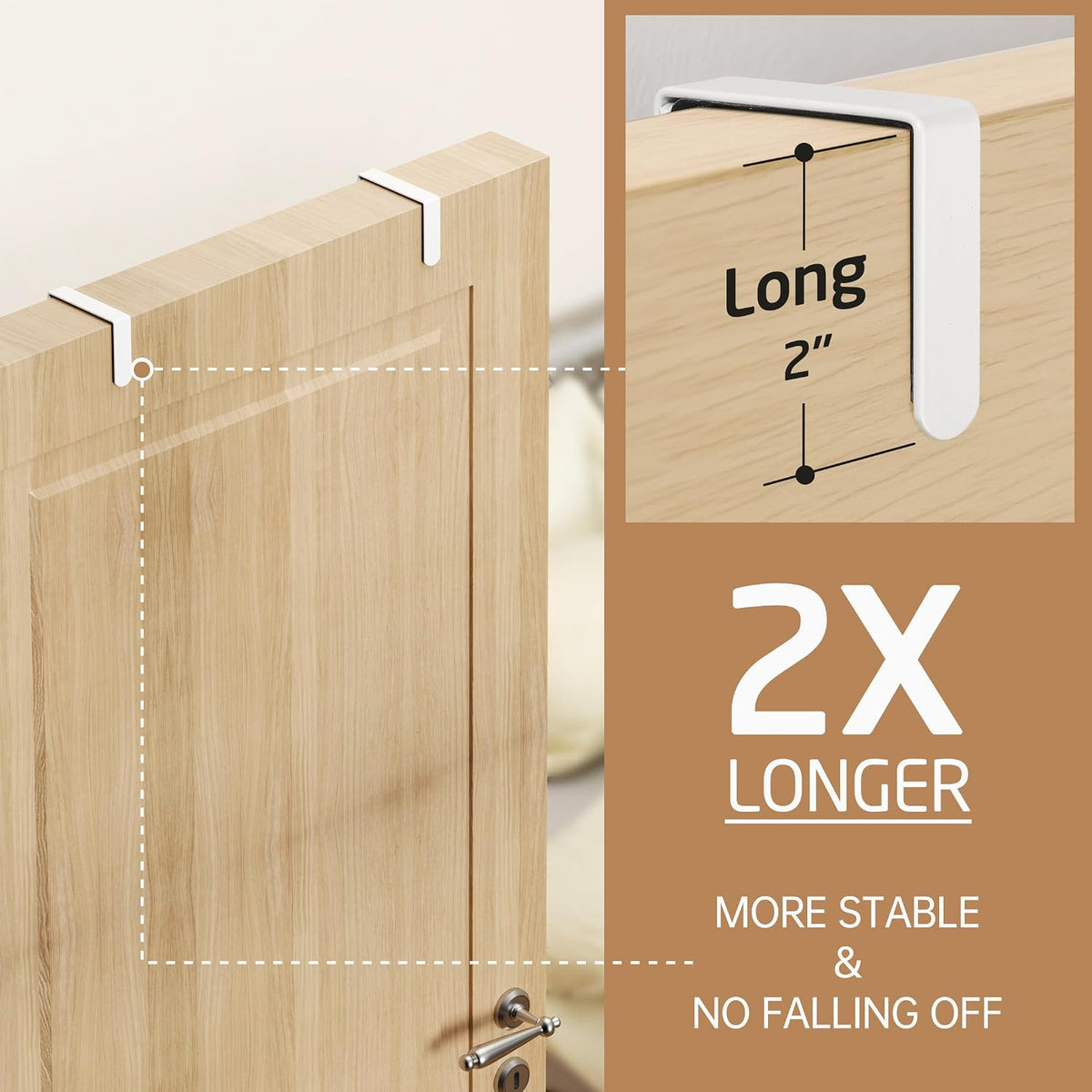 White Over‑the‑Door Ironing Board Holder