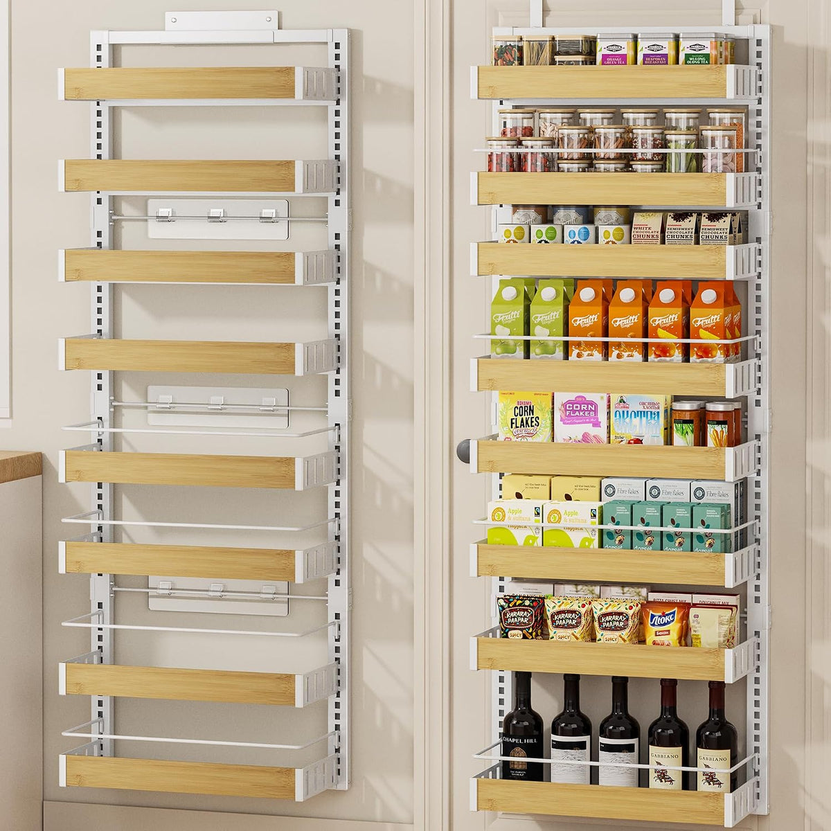 Black 8‑Tier 2‑in‑1 Over‑the‑Door Pantry Organizer