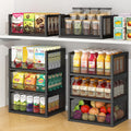 3‑Pack Open‑Front Stackable Pantry Wire Baskets