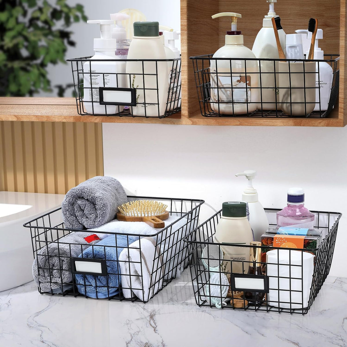 6‑Pack Assorted‑Size Pantry Wire Baskets