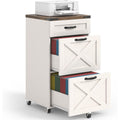 3‑Drawer Wheeled Farmhouse File Cabinet