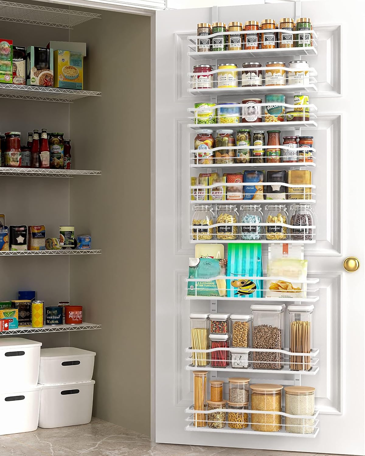 White 9‑Tier Over‑the‑Door Pantry Organizer