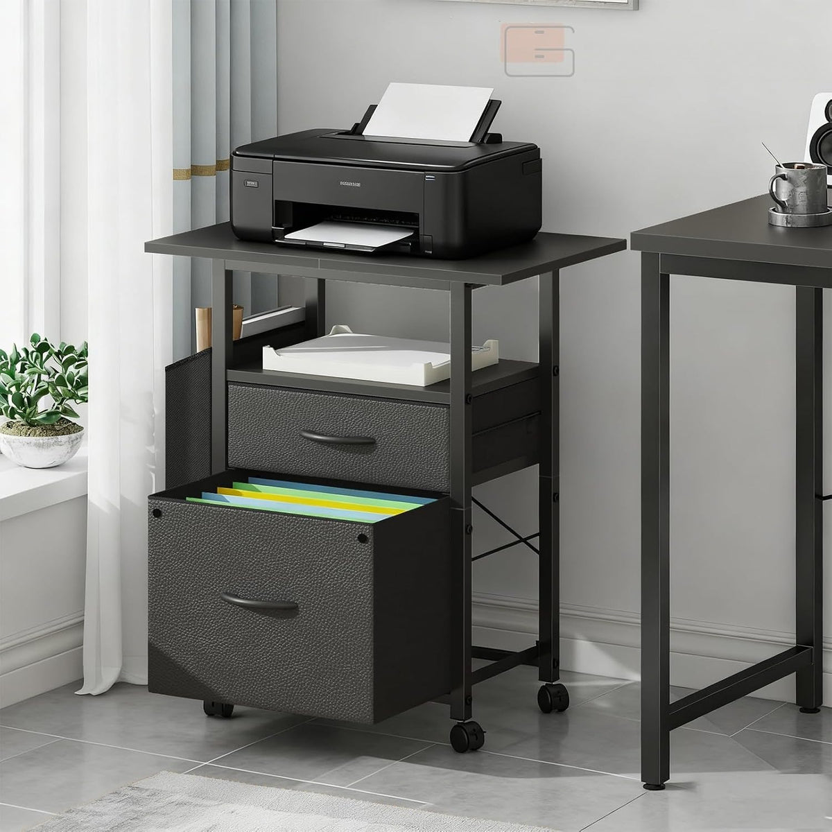 24" Wide Mobile 2‑Drawer File Cabinet